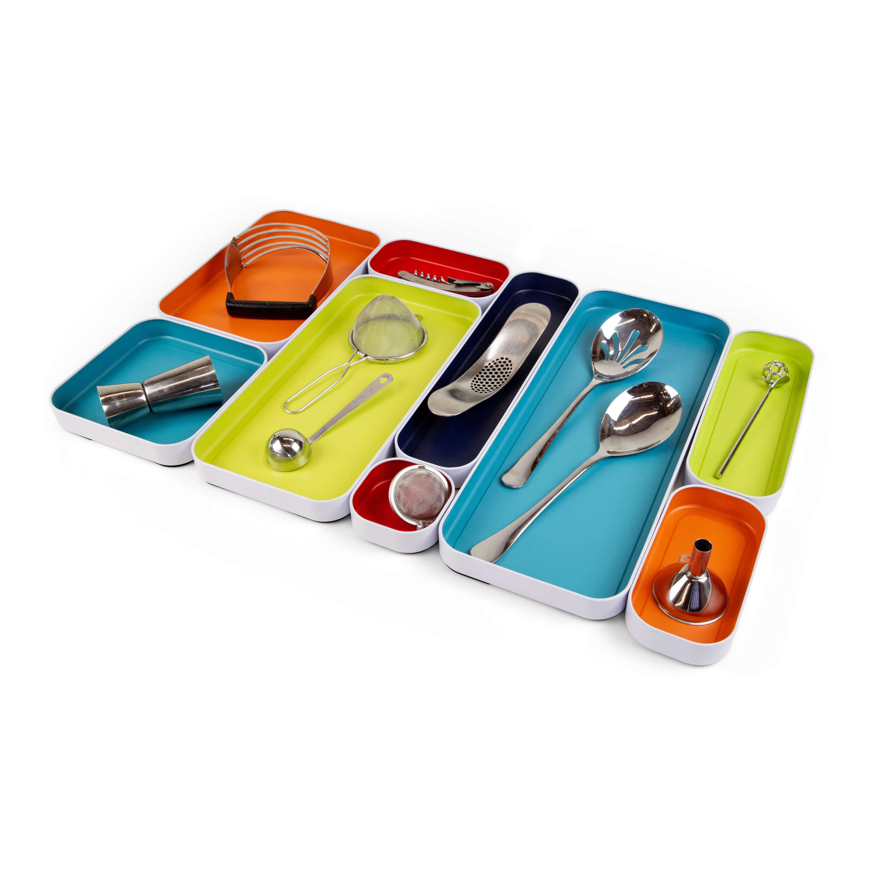metal stacking bins + drawer organizers set of 9 1"