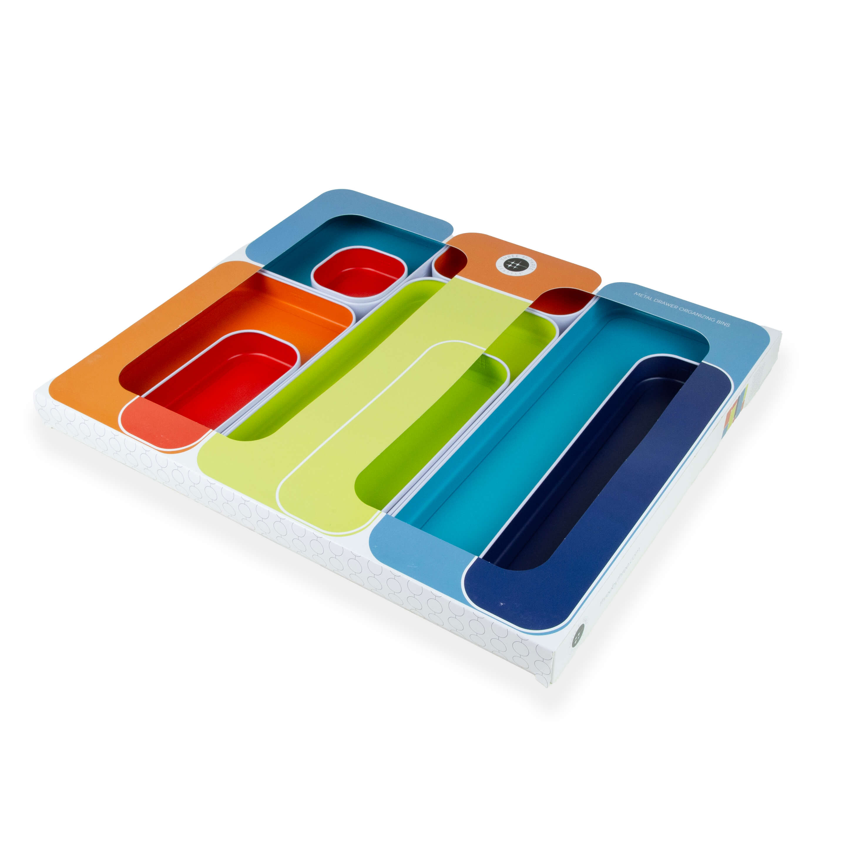 metal stacking bins + drawer organizers set of 9 1"