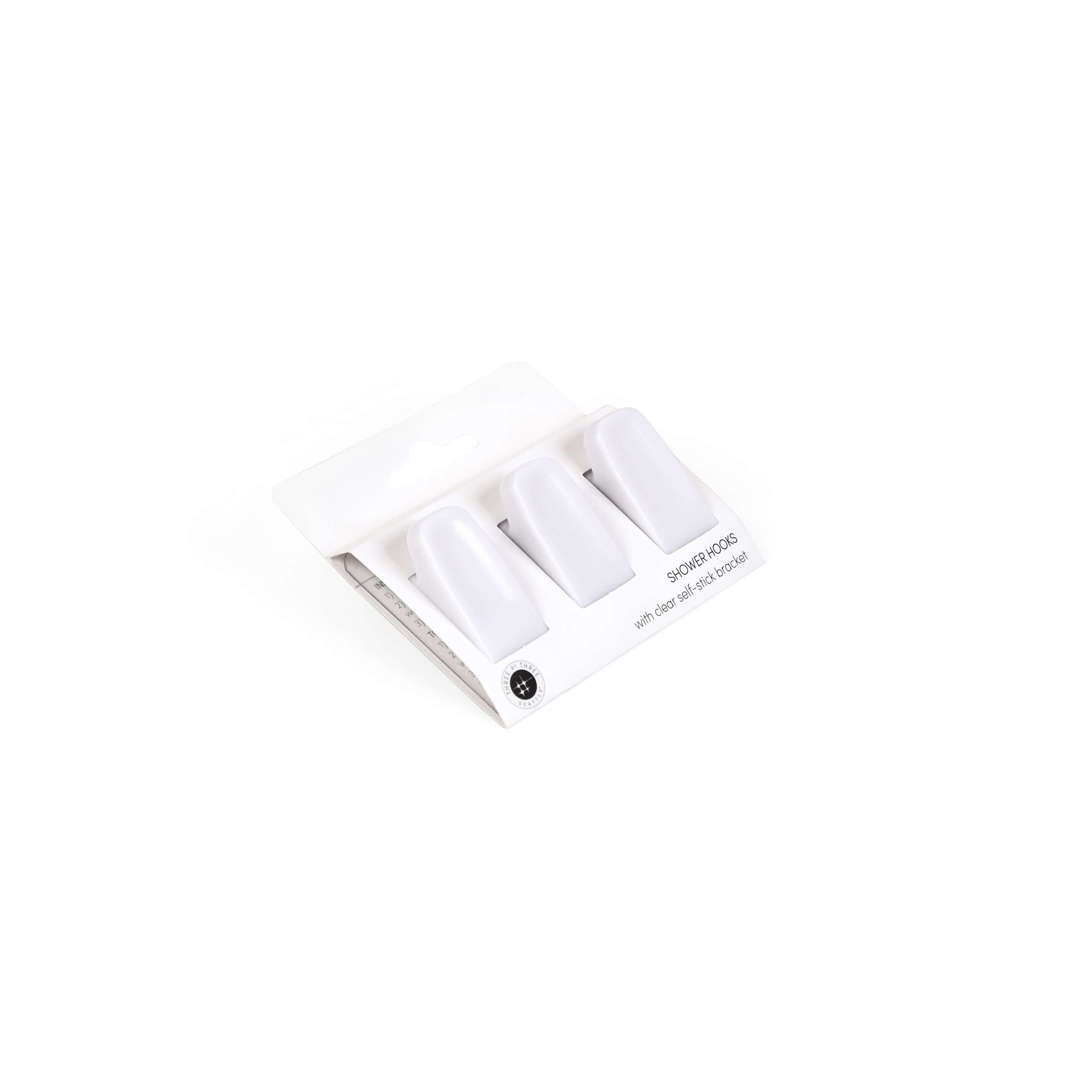 aquafolio set of 3 small hooks with adhesive bracket