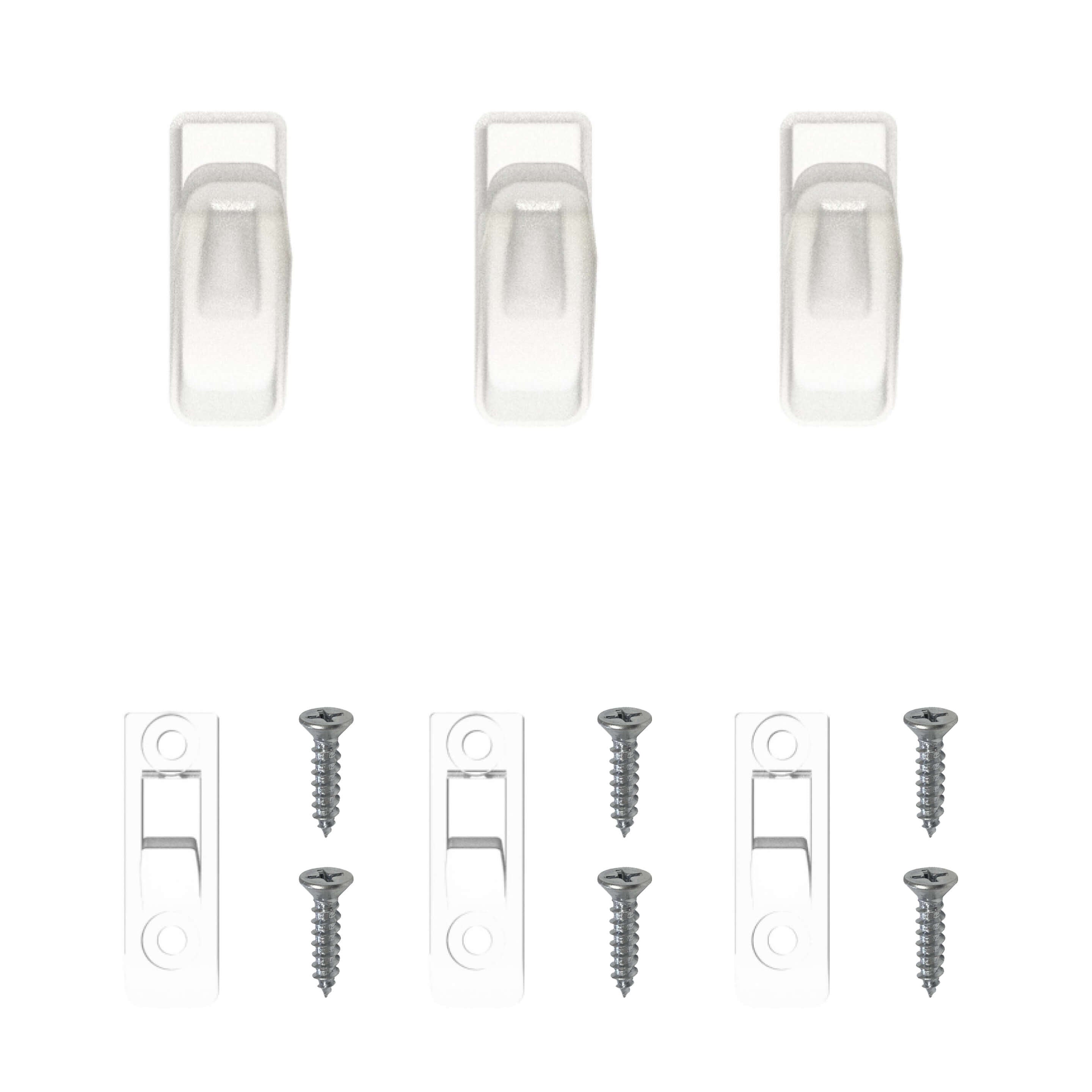 aquafolio set of 3 small hooks with screw-in bracket