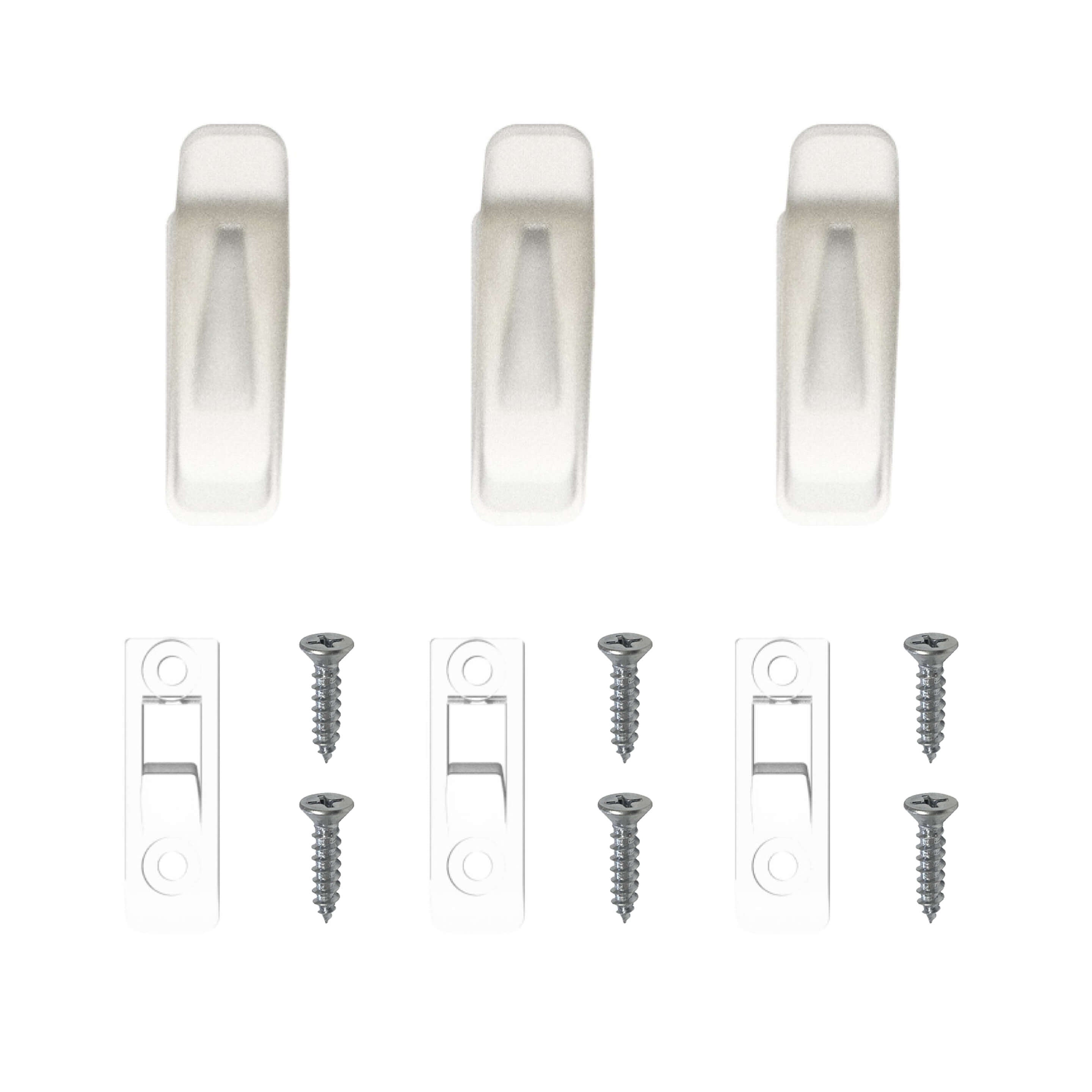 aquafolio set of 3 large hooks with screw-in bracket