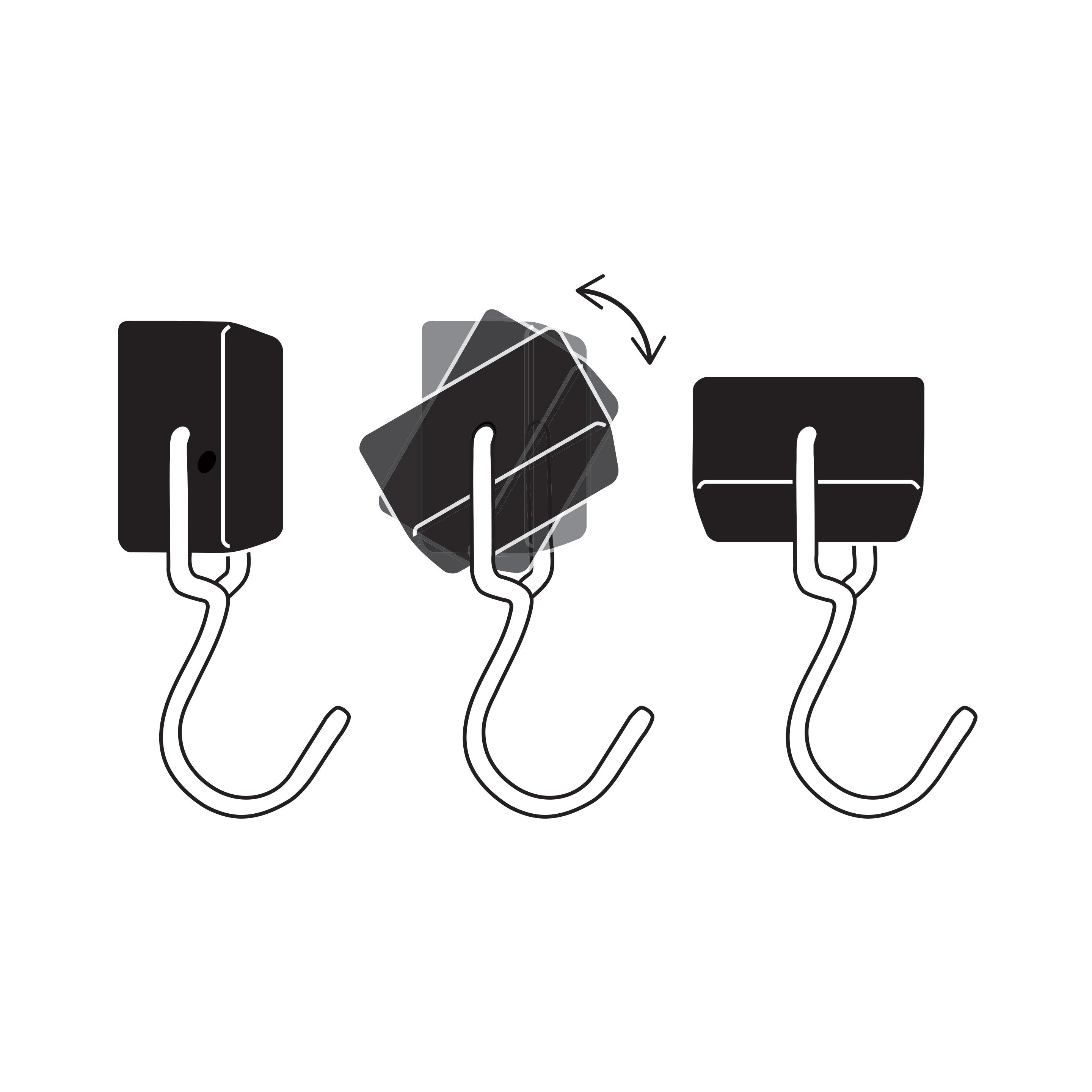 swinging magnet hook – three by three seattle