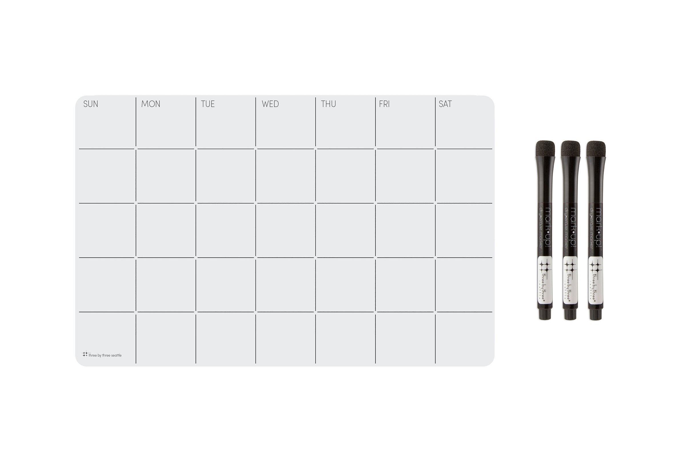 up·date!™ silicone monthly planner + mark·up! dry·erase markers